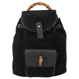 Gucci Gucci bamboo backpack daim mini Black