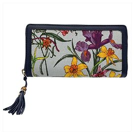 Gucci Flora Long Wallet Navy blue