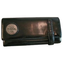 Diesel Black Leather Wallet Black