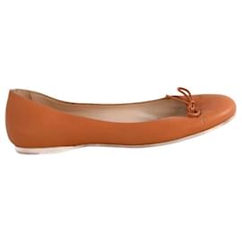 Fendi Ballerinas aus Leder Camel Kamel