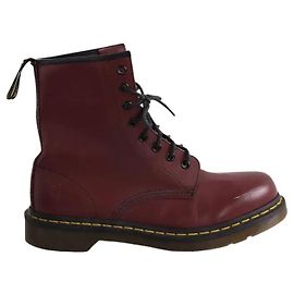 Dr. Martens Leather Boots Dark Red Size 39 Dark red