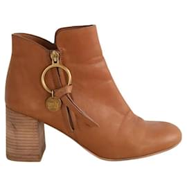 See by Chloé Leather Boots Camel Camel