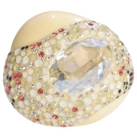 Swarovski Atmosphere Ring Cream Resin Multi-Color Crystal Cocktail Statement BOX Multiple colors