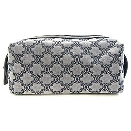 Céline Bolso de Mano Celine Triomphe Castaño Azul marino