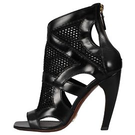 Louis Vuitton Black Mesh & Leather Open Toe Ankle Boots Sz 38.5 pre-owned Other