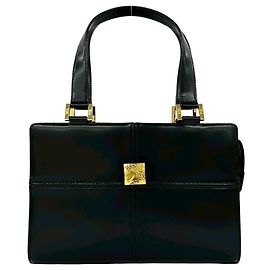 Yves Saint Laurent Vintage Black Leather Handbag Black