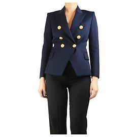 Balmain Navy wool blazer - size UK 10 Navy blue