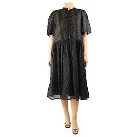Stella Nova Robe midi noire à fleurs - taille L Noir