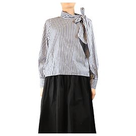 SéZane Blusa in cotone a righe blu - taglia UK 10 Blu