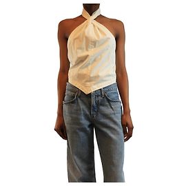Anine Bing Top blanco con cuello halter - tamaño XS Otro
