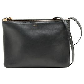 Céline Black Trio leather pouch bag Black