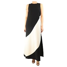 Alice + Olivia Black sleeveless colourblock maxi dress - size UK 10 Black