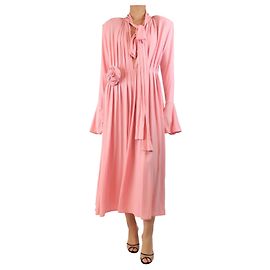 Magda Butrym Robe midi à appliqué floral rose - taille UK 12 Rose