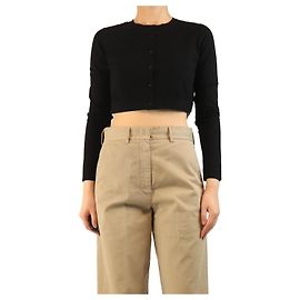 Alaïa Schwarze cropped Strickjacke - Größe UK 16 Schwarz