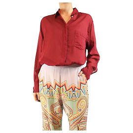 Forte Forte Camisa de mezcla de algodón y seda burdeos - tamaño UK 12 Burdeos