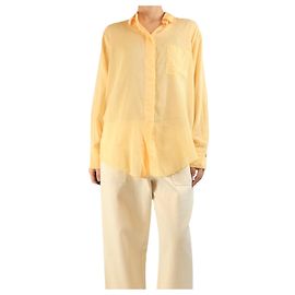 Forte Forte Camicia in misto cotone e seta trasparente albicocca - taglia UK 12 Giallo