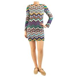 Missoni Chevron-Strick-Minikleid - Größe UK 8 Mehrfarben