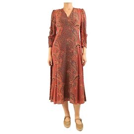 Etro Rotes Paisley-Seiden-Midikleid - Größe UK 12 Rot