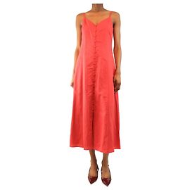 Paige Jeans Robe d'été en lin rouge - taille UK 6 Rouge