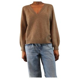Paige Jeans Brauner Kaschmir-V-Ausschnitt-Pullover - Größe XS Braun