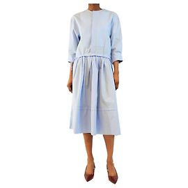 Marni Midi-Kleid aus blauer Baumwollpopeline - Größe UK 6 Blau