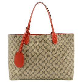Gucci Braune GG Supreme Canvas-Tote-Tasche Braun