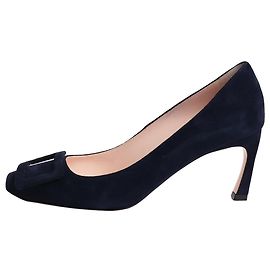 Roger Vivier Navy suede Trompette pumps - size EU 36 (UK 3) Navy blue