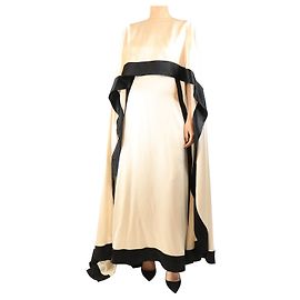 Autre Marque Maxikleid aus neutralem Satin-Seide - Größe M Andere