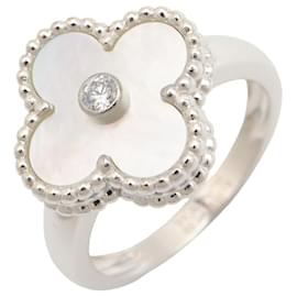 Van Cleef & Arpels Vintage Alhambra Mother-of-Pearl Ring Silvery White Other