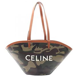 Céline Bolsa de Ombro Camuflada Celine Couffin Marrom Multicor Verde