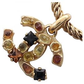 Colar Chanel Coco Mark Gripoix Multicor Dourado