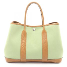Bolsa Tote TPM Garden Party Hermès Marrom Verde