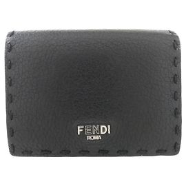 Fendi Selleria Tri-Fold Wallet Black