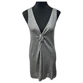 Grau Wolle und Seide Kleid von Prada Grau