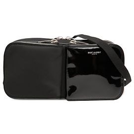 Borsa a tracolla in nylon nero e vernice Saint Laurent Nero