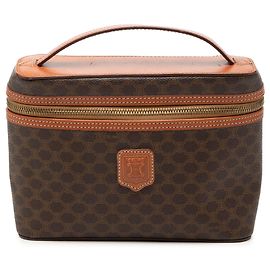 Céline Bolsa Vanity em Lona Revestida Macadam Marrom Celine Marrom