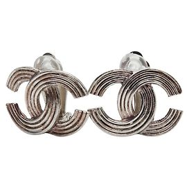 Orecchini a clip Chanel Coco Mark Logo Argento