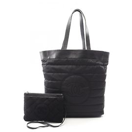Chanel Coco Mark Reversible Tote Bag Black