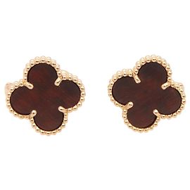 Vintage Alhambra Steckerohrringe von Van Cleef & Arpels Braun Schwarz Golden