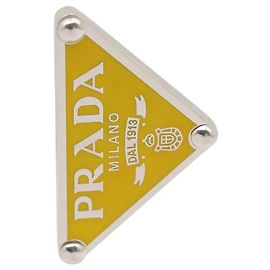 Prada Silber 925 Clip Ohrringe Silber Gelb