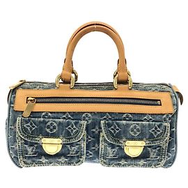 Bolsa Boston Neo Speedy em denim Monogram Louis Vuitton Azul