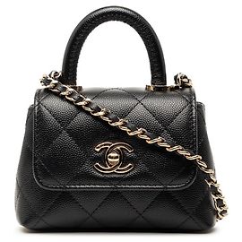 Borsa micro Coco Handle Matelassé di Chanel Nero