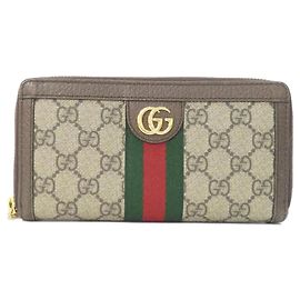 Billetera bi-fold Gucci Ophidia Castaño Beige