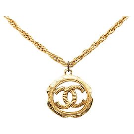 Collier Vintage Coco Mark de Chanel en design plaqué or Doré