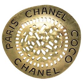 Vintage Brosche mit Strohhut-Motiv von Chanel Golden