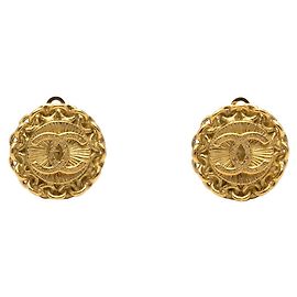 Boucles d'oreilles vintage clip Chanel Coco Mark Doré