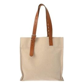 Bolso tote Hermès Etrivière oro ecru Dorado Crudo