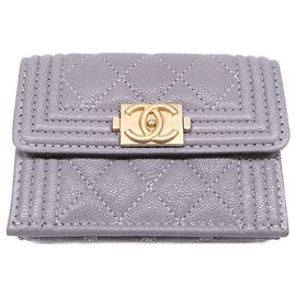 Chanel Boy Chanel Tri-fold Compact Wallet Brown
