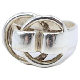 Hermès Deux Ano Ring Silver Silvery