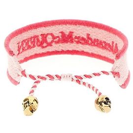 Alexander Mcqueen Skull Logo Fabric Bracelet Red